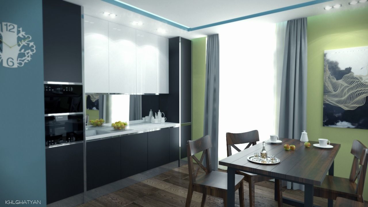 Kitchen interior design 3D model_0