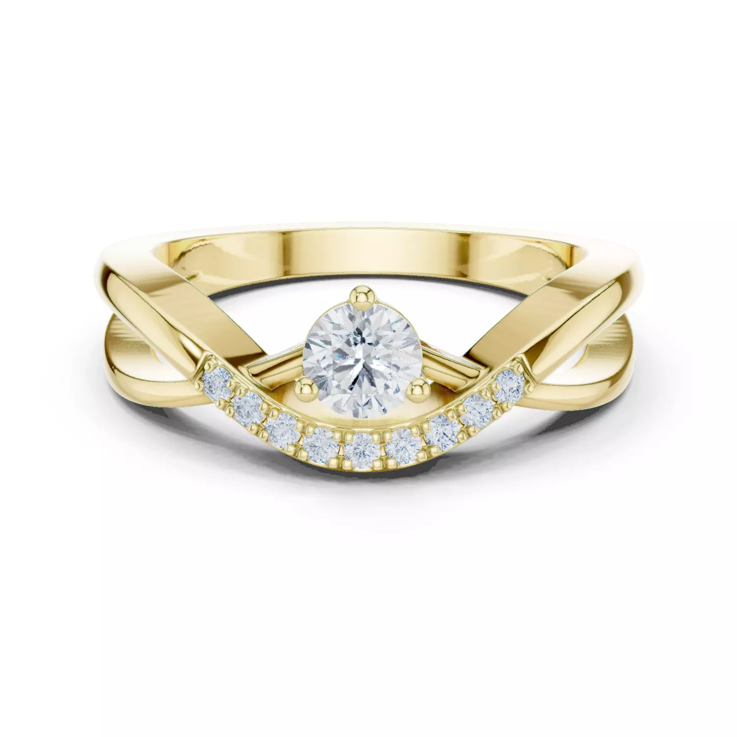 Diamond jewelry ring for woman 3D print model 3D print model