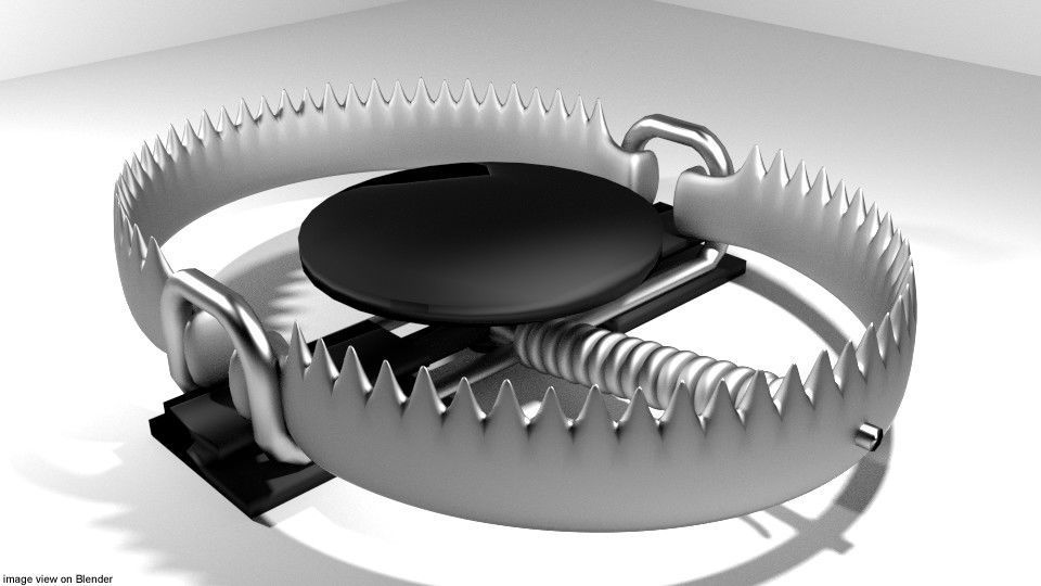 Animal Trapping Leghold trap 3D model CGTrader