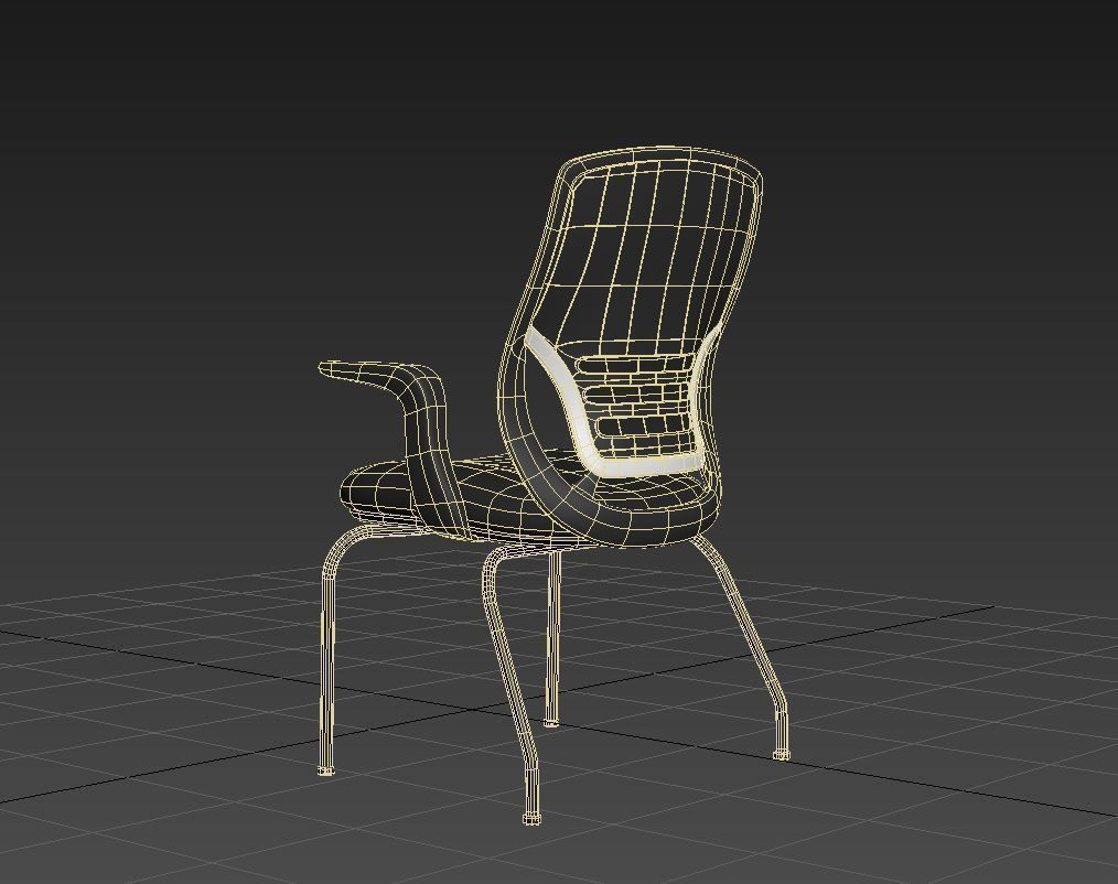 chair office Low-poly 3D model_4