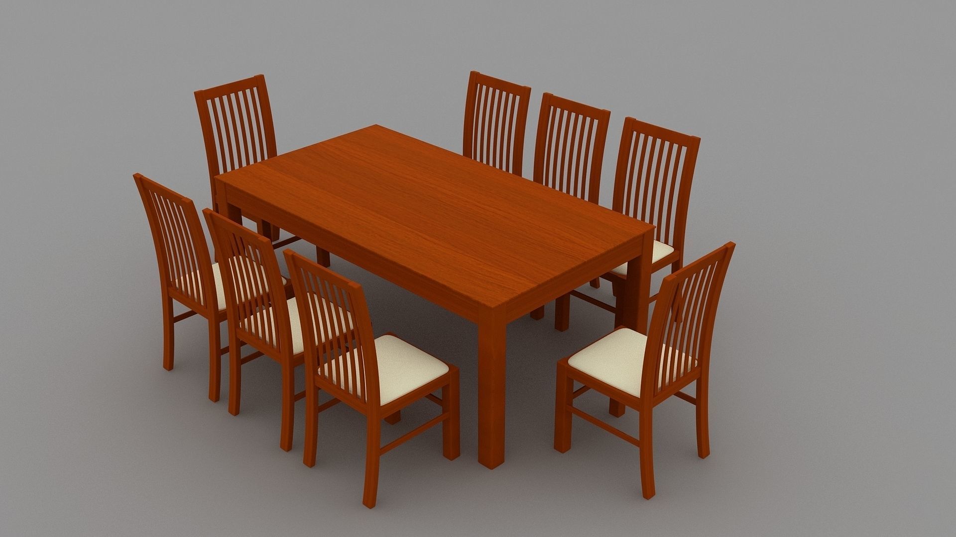 Kitchen Table Low-poly 3D model_1
