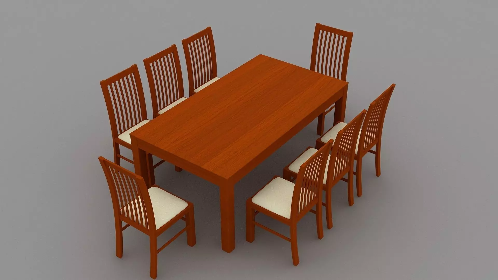 Kitchen Table Low-poly 3D model_0
