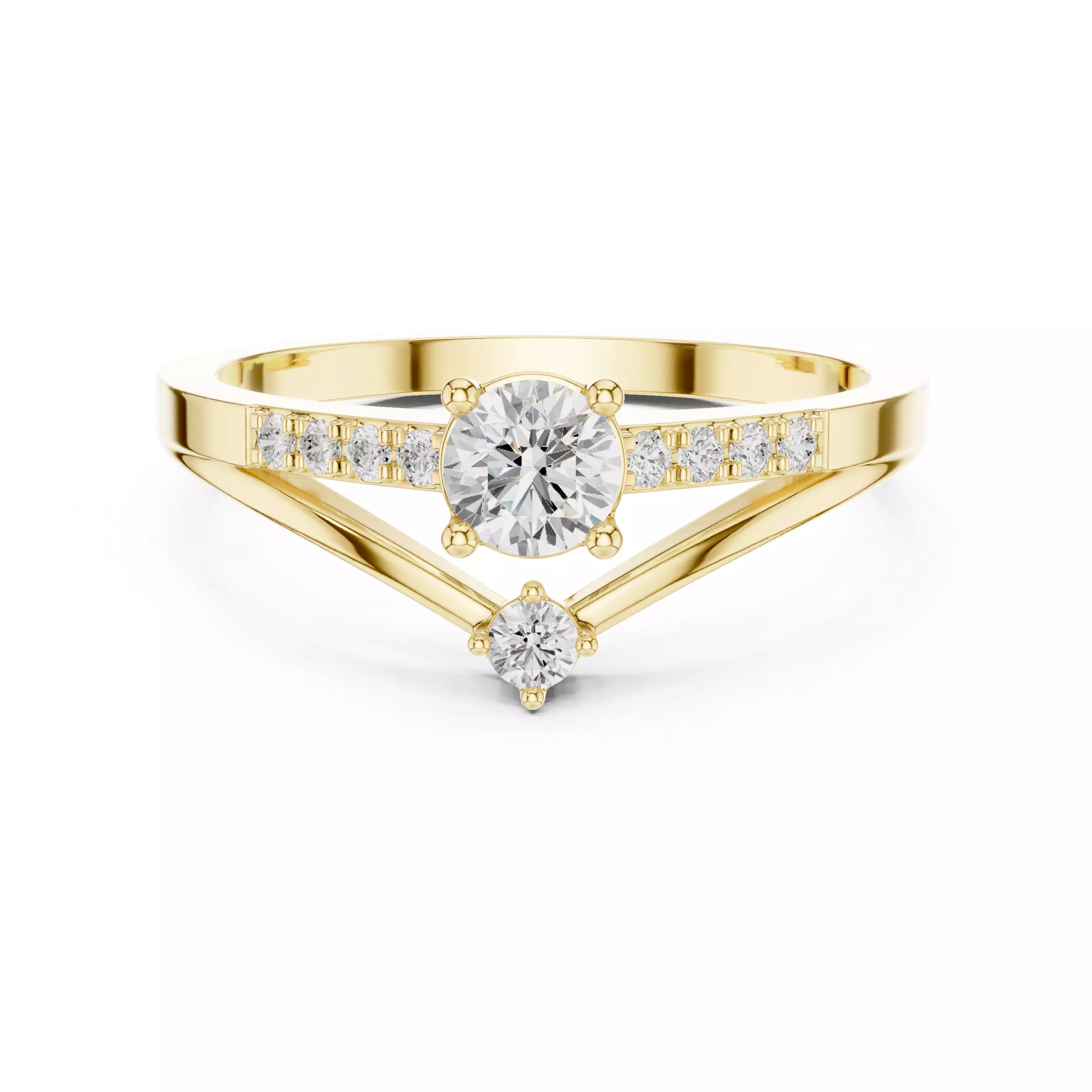 Diamond jewelry ring for woman 3D print model 3D print model