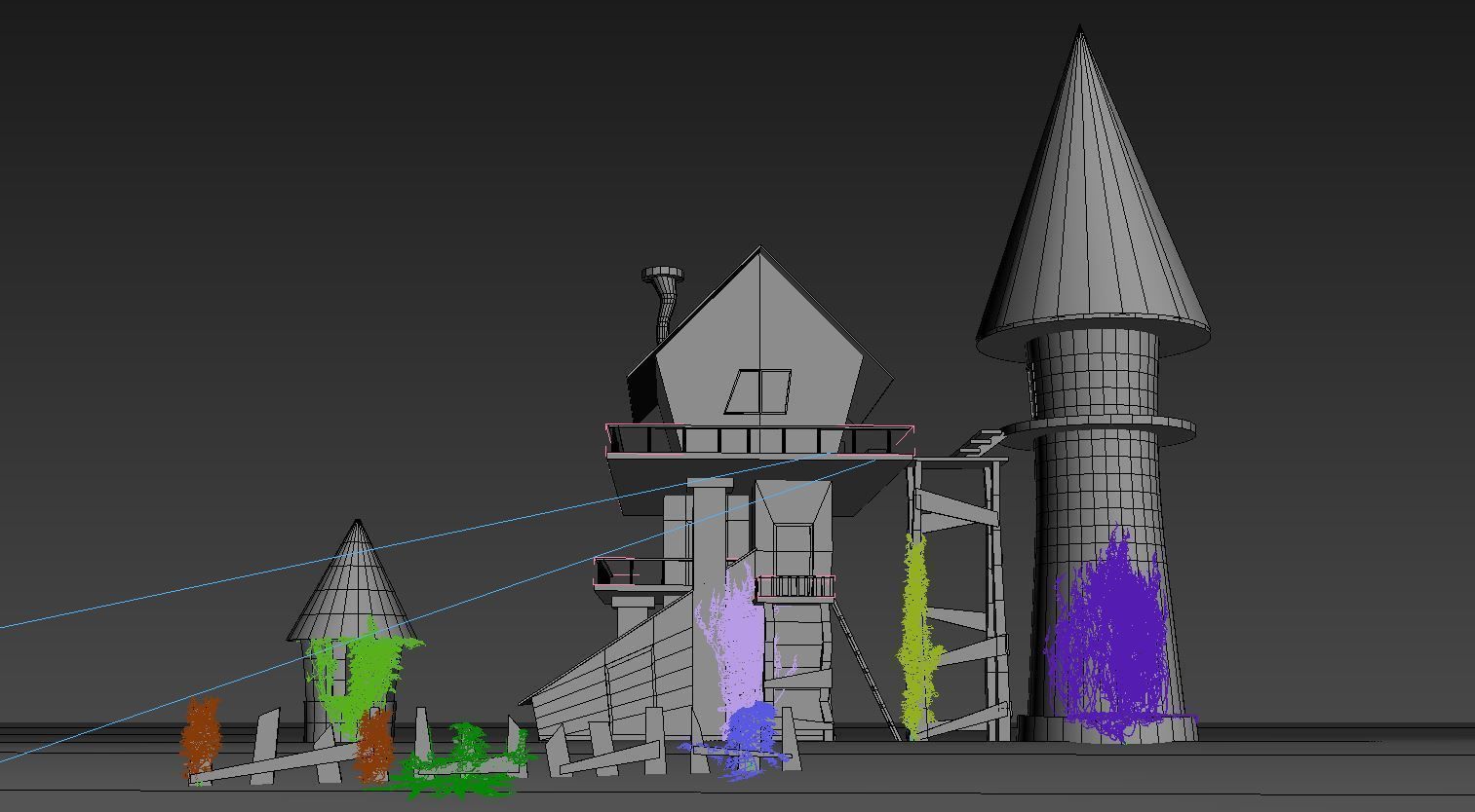 Cartoon House Low-poly 3D model_7