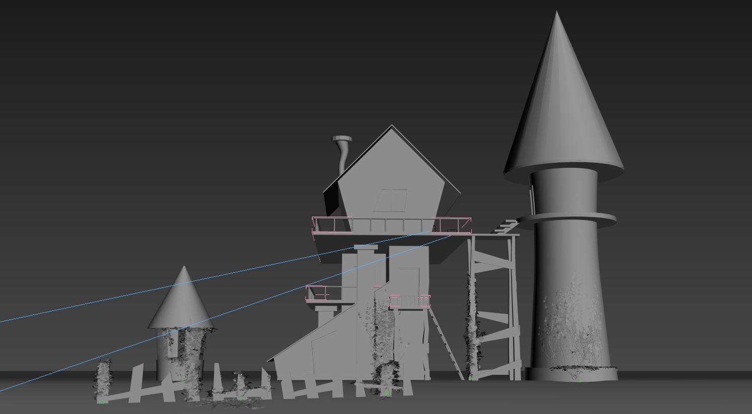 Cartoon House Low-poly 3D model_6