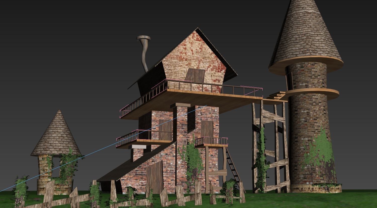 Cartoon House Low-poly 3D model_2