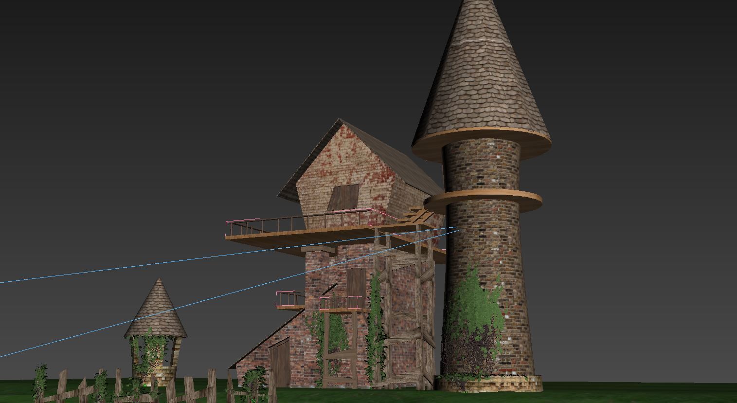 Cartoon House Low-poly 3D model_3