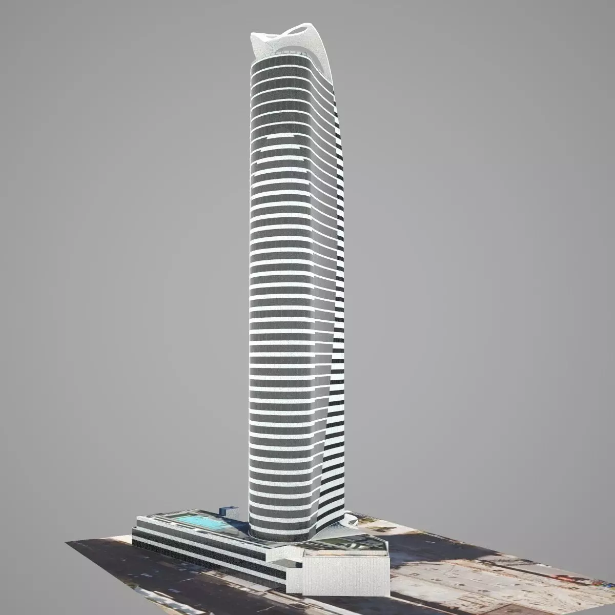 Oracle Tower Beach Low-poly 3D model_0