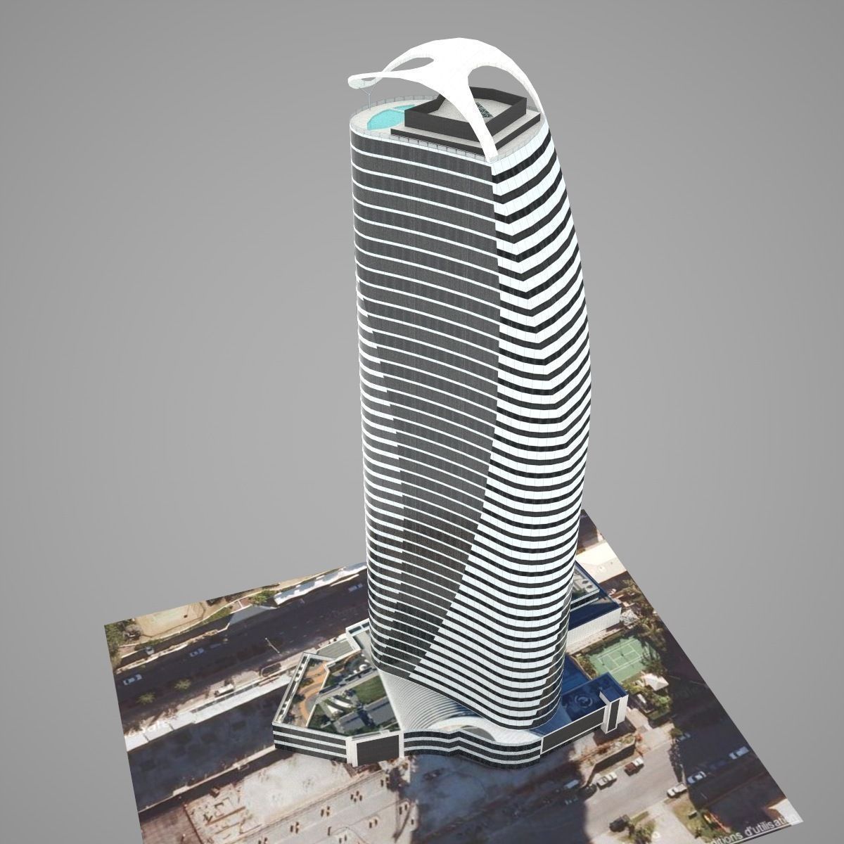 Oracle Tower Beach Low-poly 3D model_2