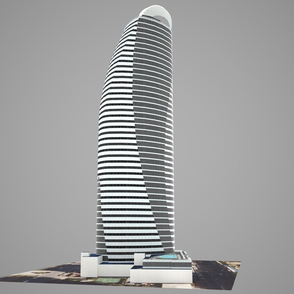 Oracle Tower Beach Low-poly 3D model_3