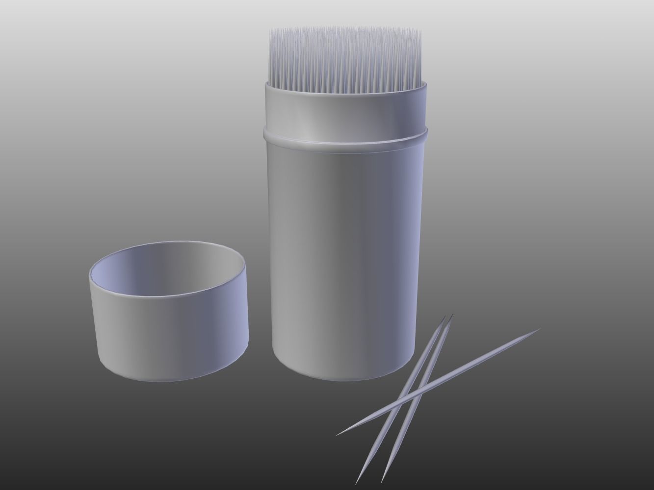 Toothpicks and container Free 3D model_2