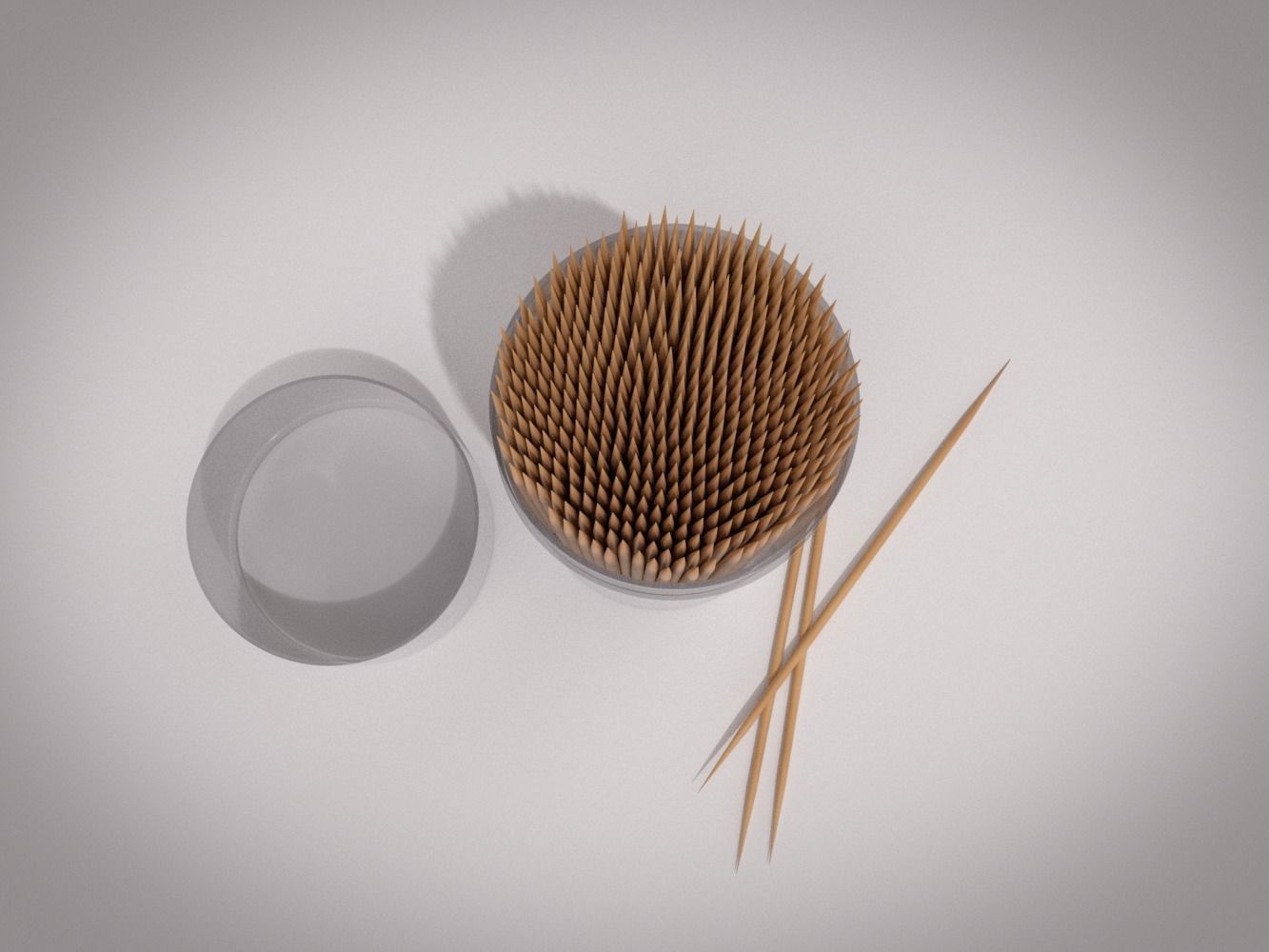 Toothpicks and container Free 3D model_3