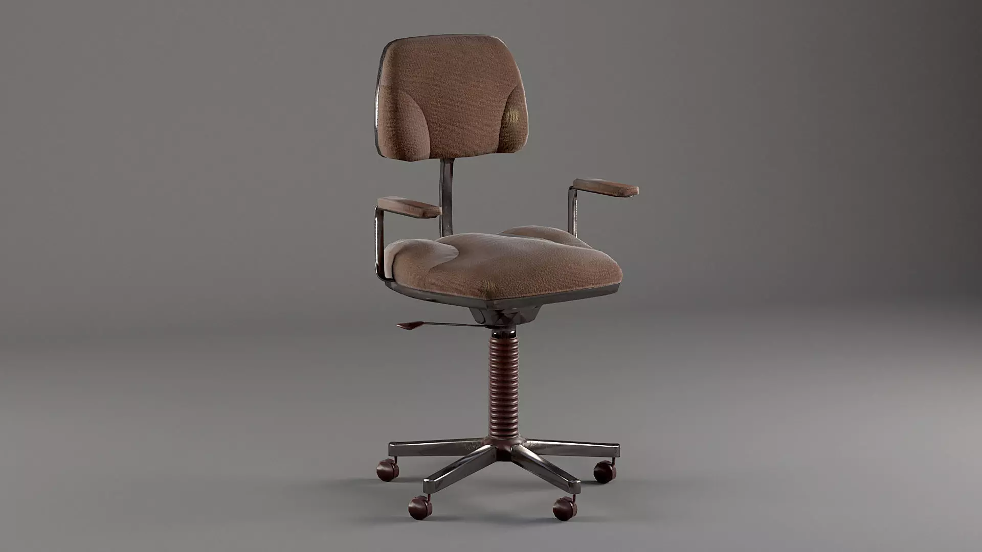 Old Office Chair Low-poly 3D model_0