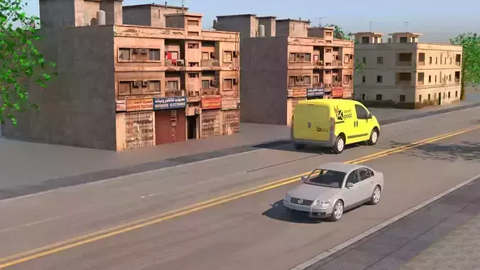 3d building road game ready