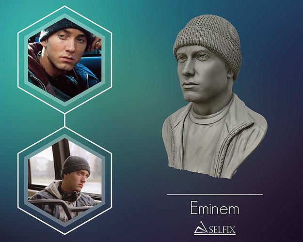 Eminem 3D portrait sculpture 3D print model