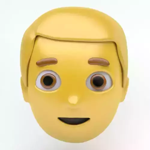 MAN emoji face Low-poly 3D model