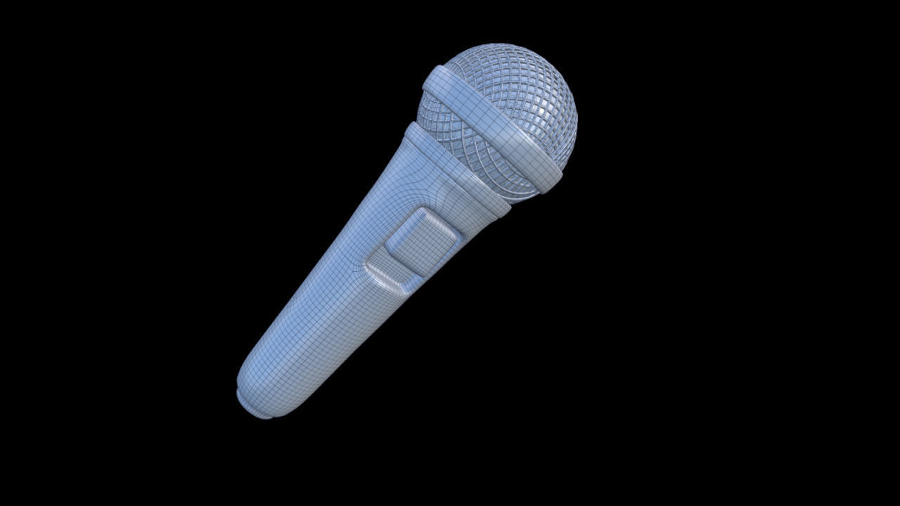 microphone icon Low-poly 3D model_3