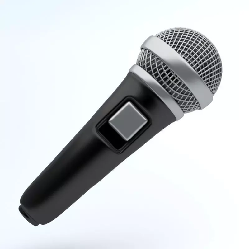 microphone icon Low-poly 3D model_0