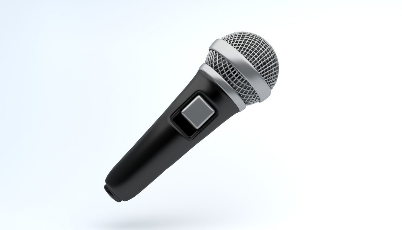 microphone icon Low-poly 3D model_1