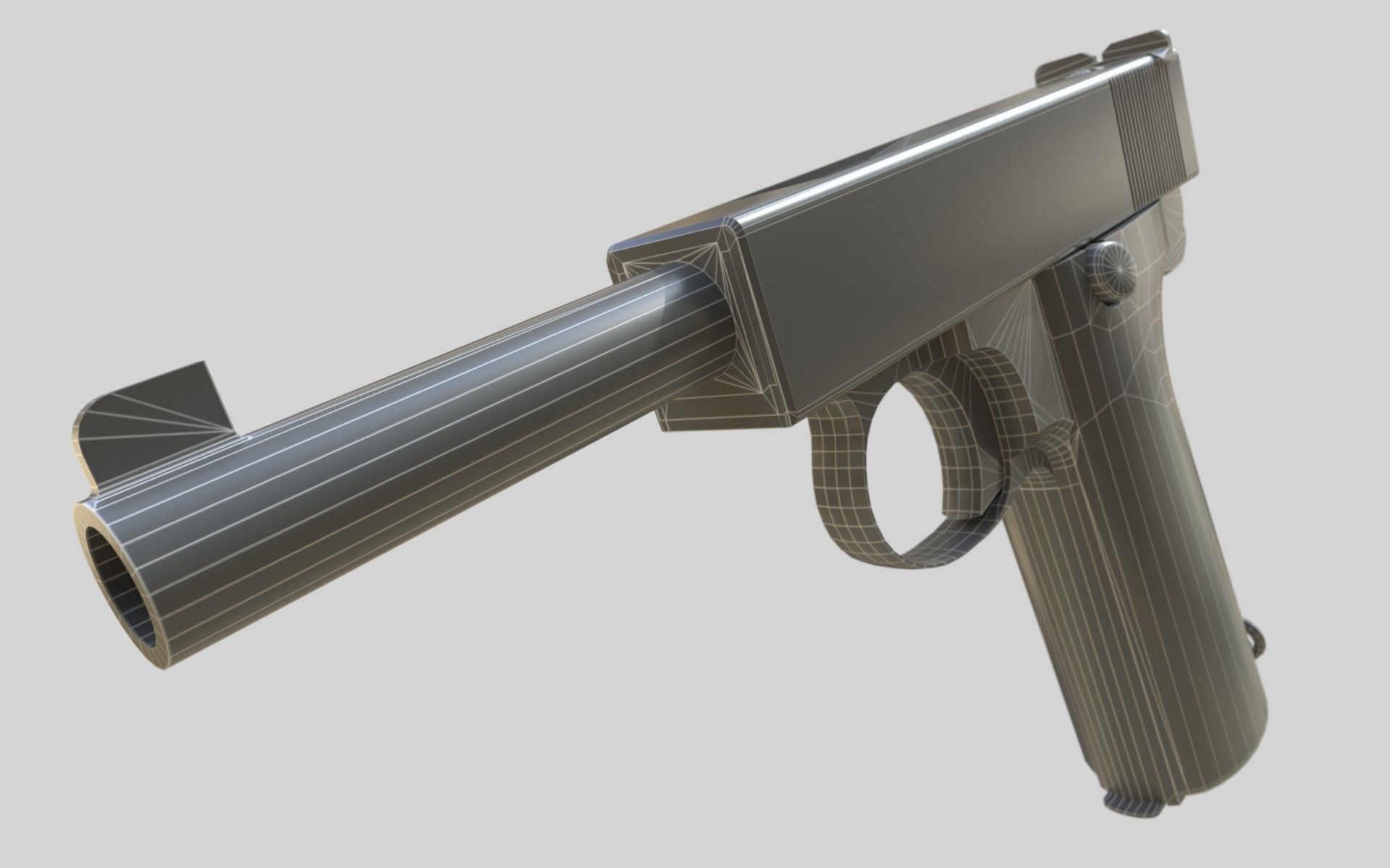 Webley 1913 PBR Low-poly 3D model_16
