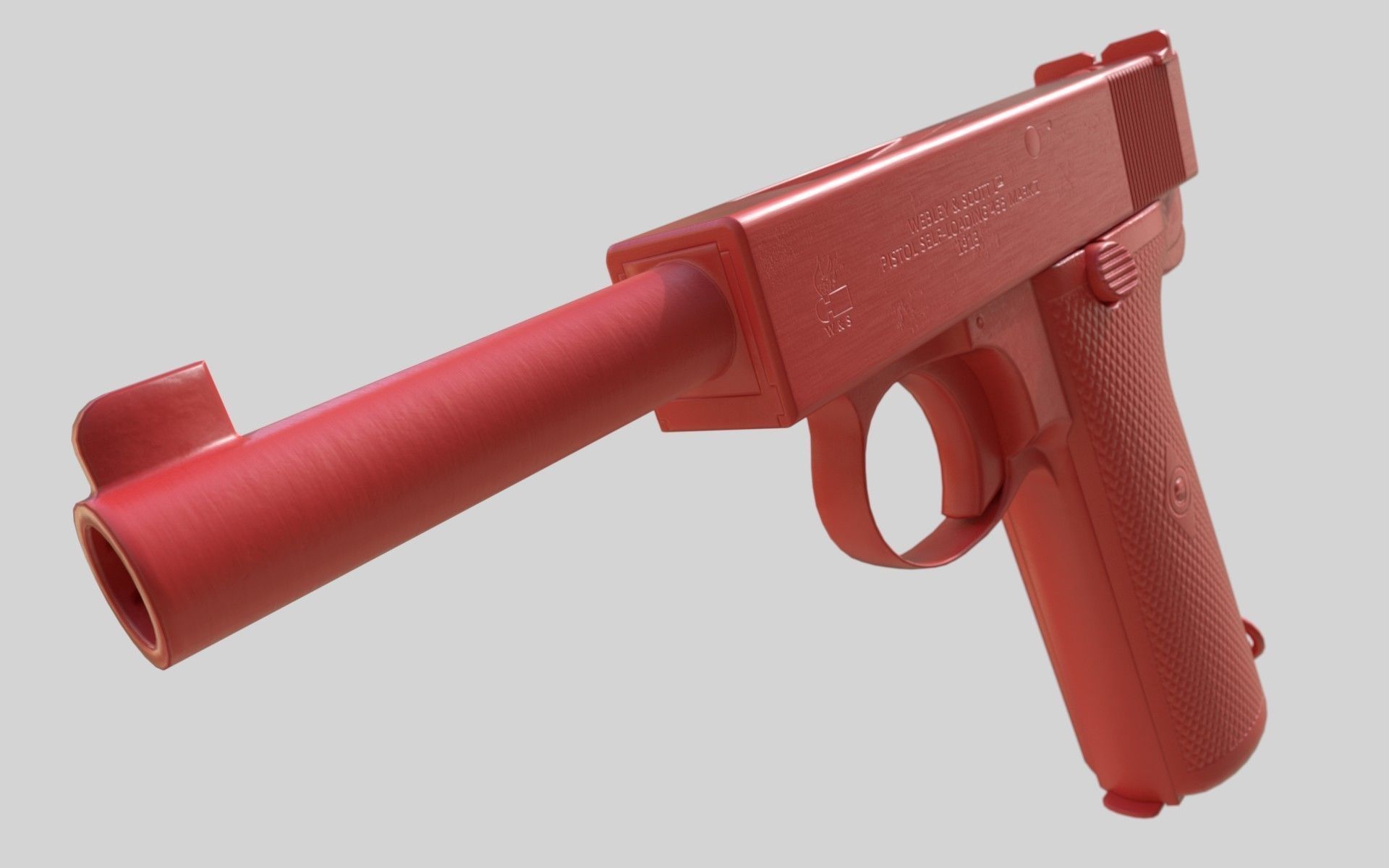 Webley 1913 PBR Low-poly 3D model_15
