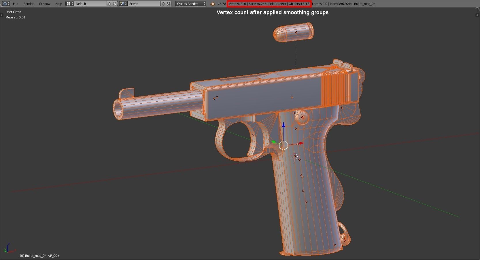 Webley 1913 PBR Low-poly 3D model_19