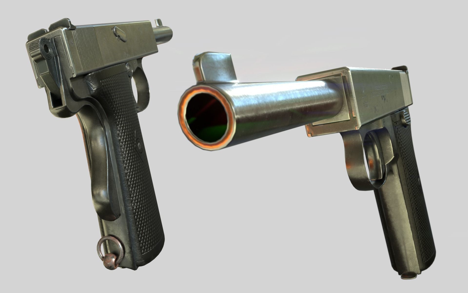 Webley 1913 PBR Low-poly 3D model_3