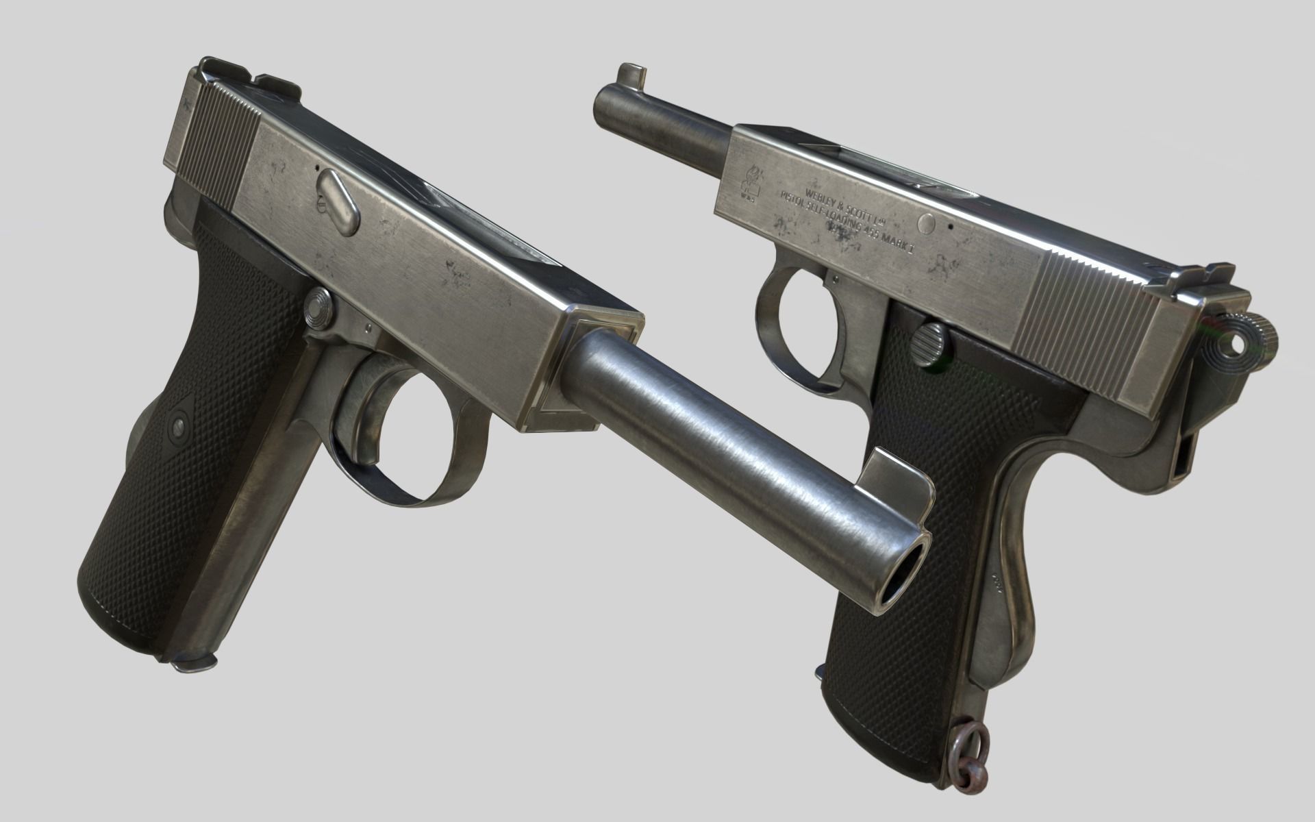 Webley 1913 PBR Low-poly 3D model_4
