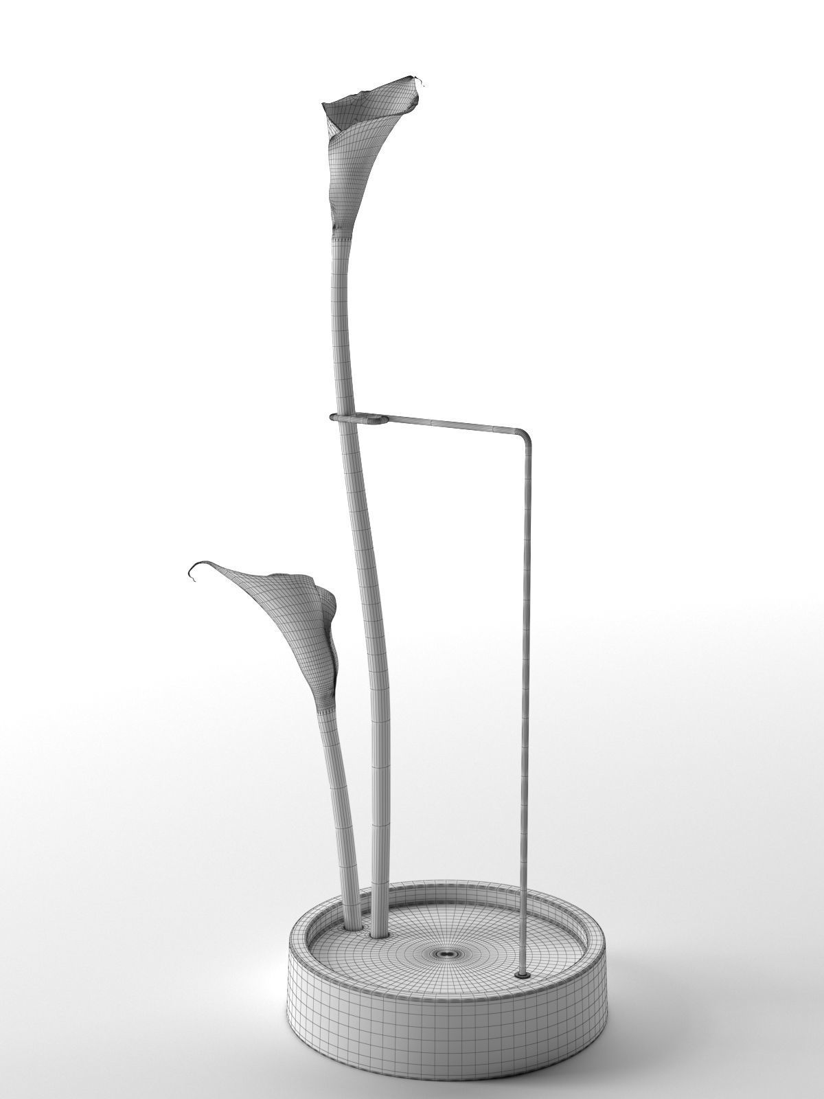 Postures Vase with Calla 3D model_3