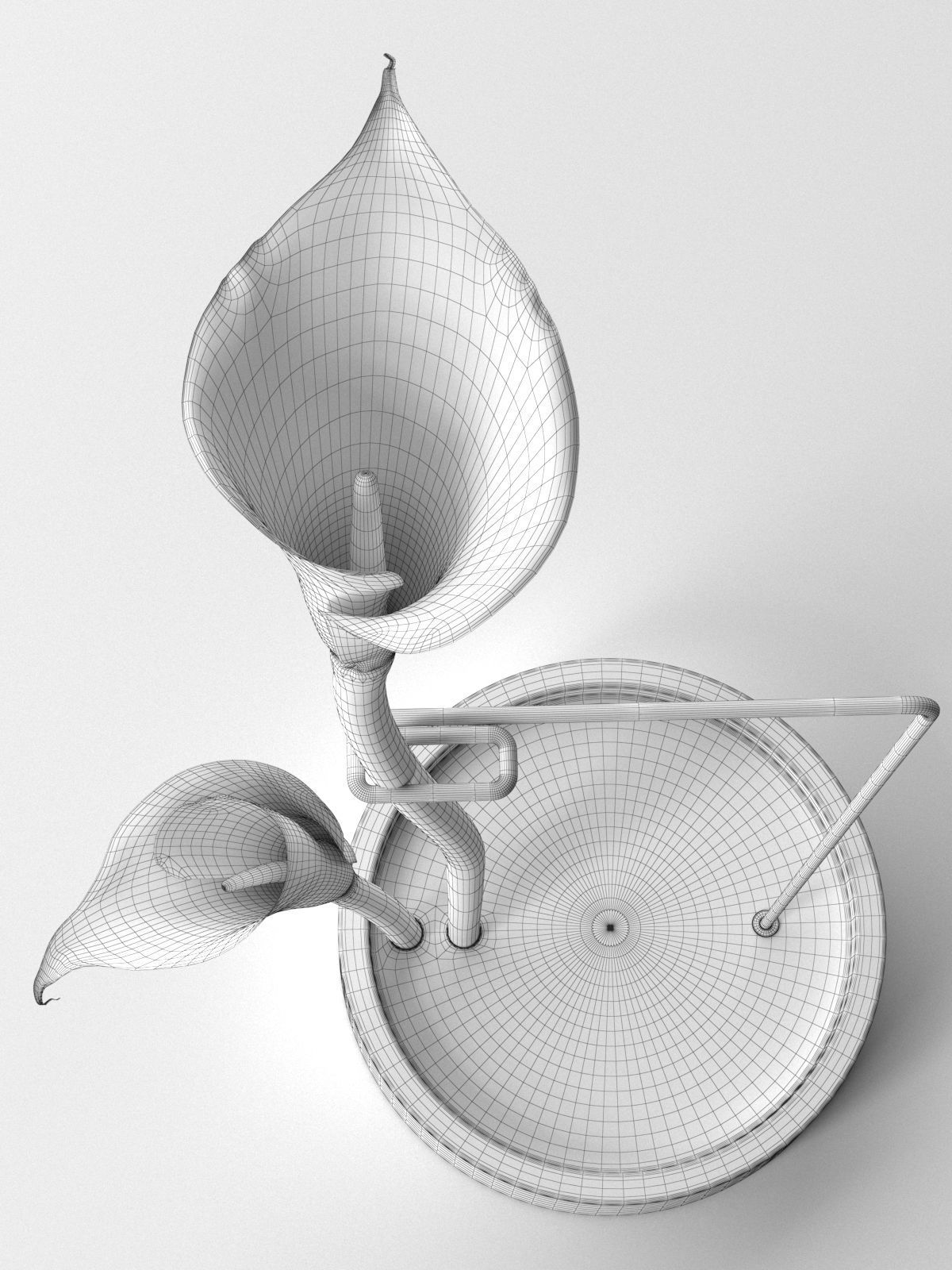 Postures Vase with Calla 3D model_4