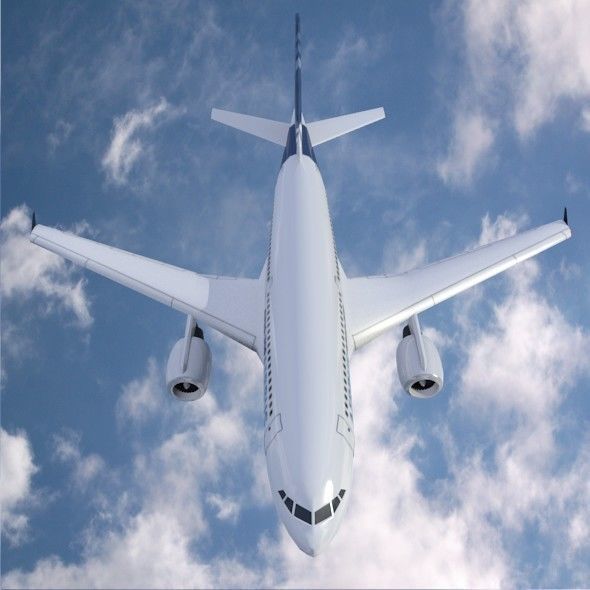 Airbus A310-300 lowpoly commercial airplane  Low-poly 3D model_3