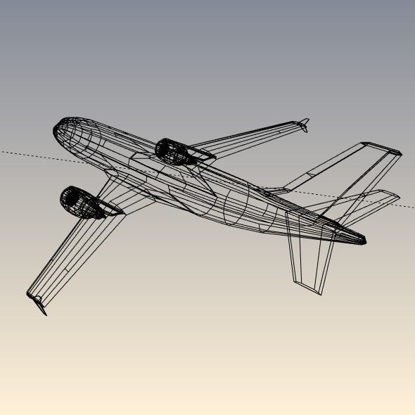 Airbus A310-300 lowpoly commercial airplane  Low-poly 3D model_10