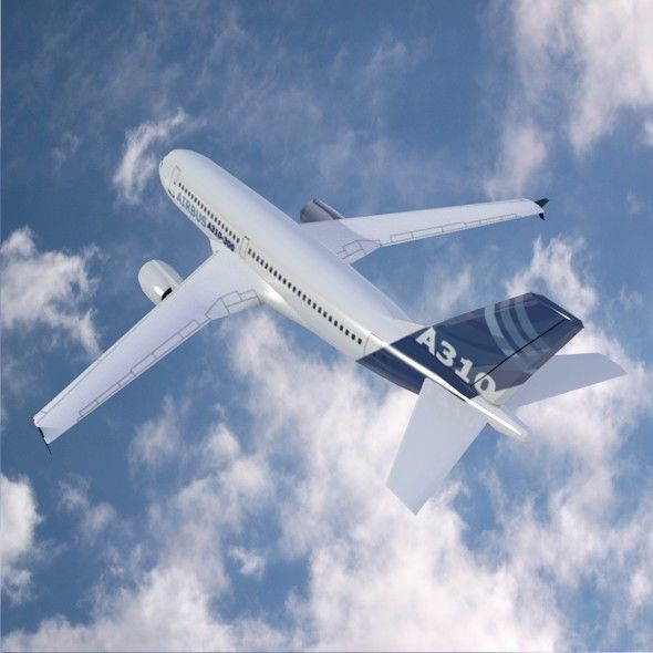 Airbus A310-300 lowpoly commercial airplane  Low-poly 3D model_5