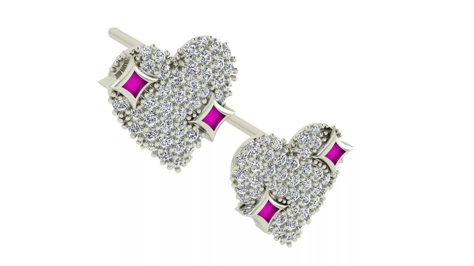 Heart shape Stud 3D print model
