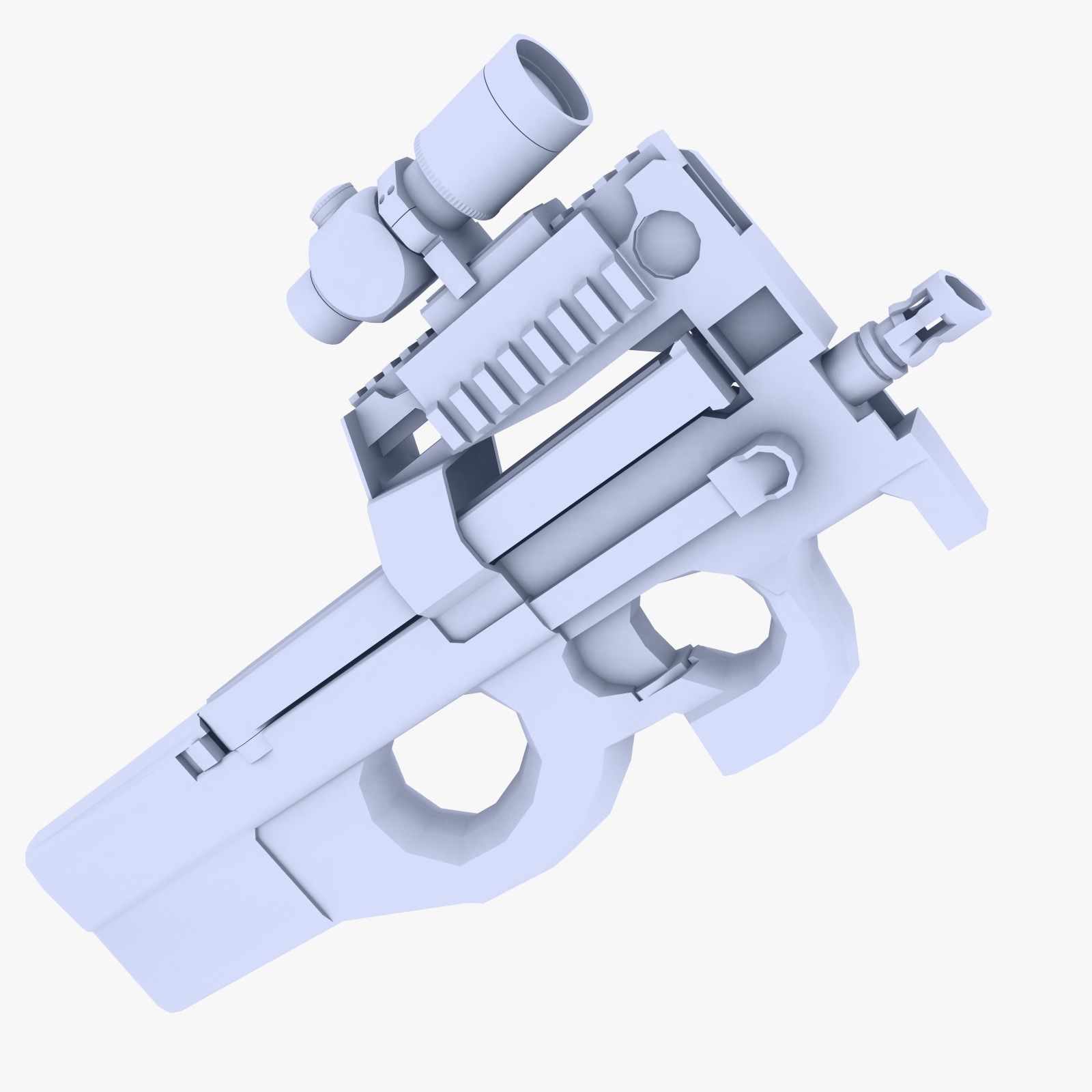 FN P90 ACOG Low-poly 3D model_0