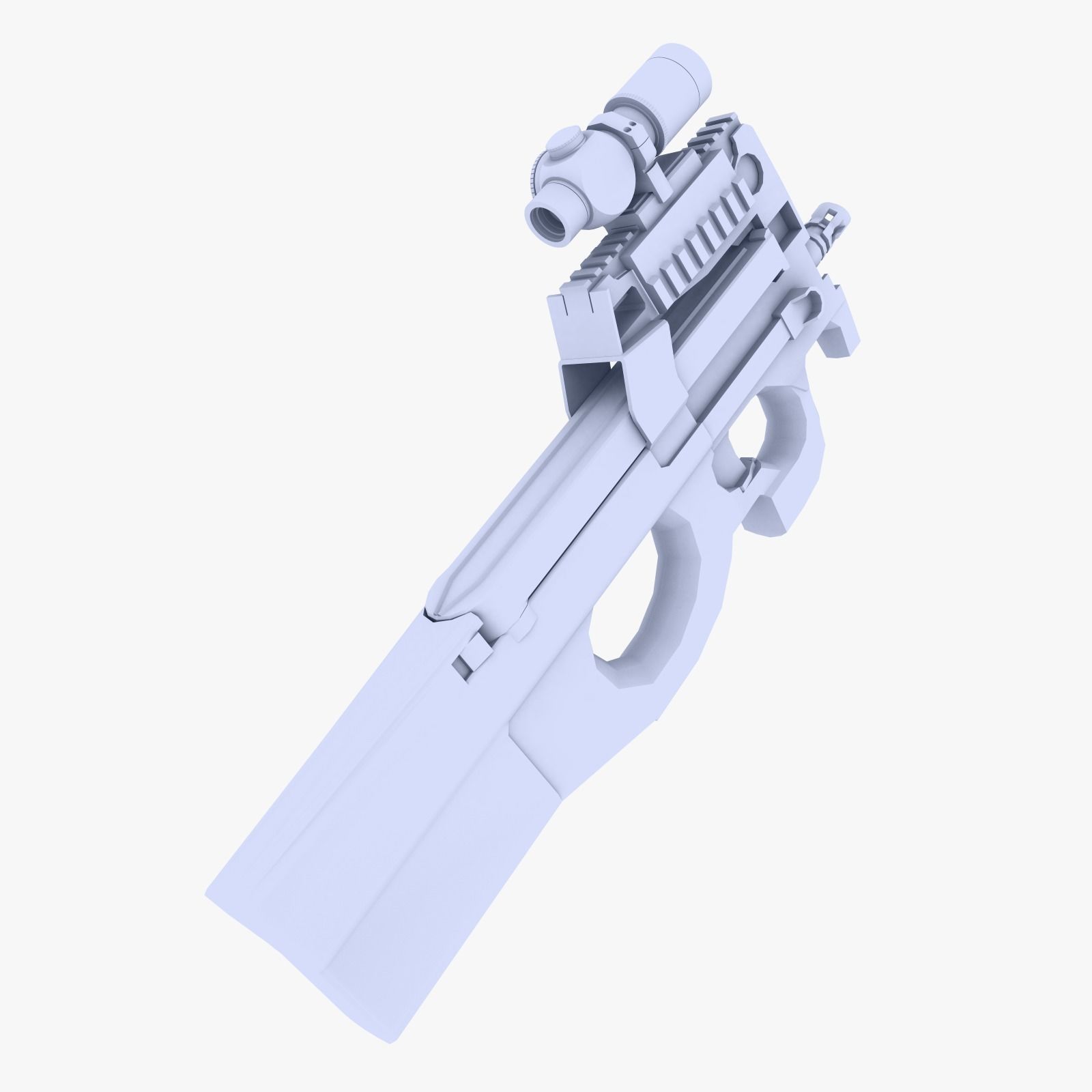 FN P90 ACOG Low-poly 3D model_2