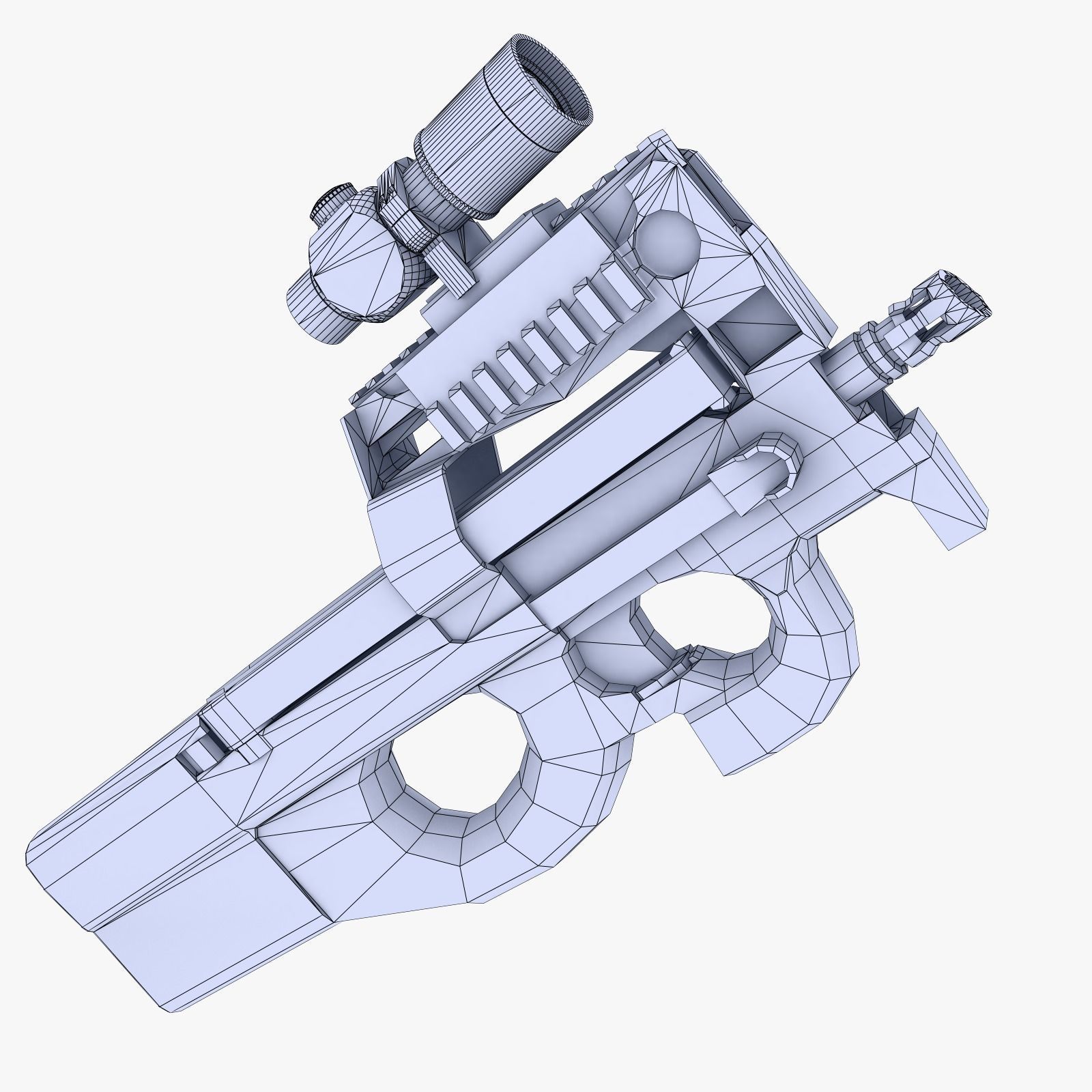 FN P90 ACOG Low-poly 3D model_3