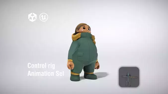 Child in a cozy winter outfit low poly 3d model