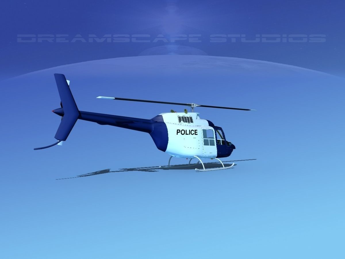 Bell 206 Police 3D model_4