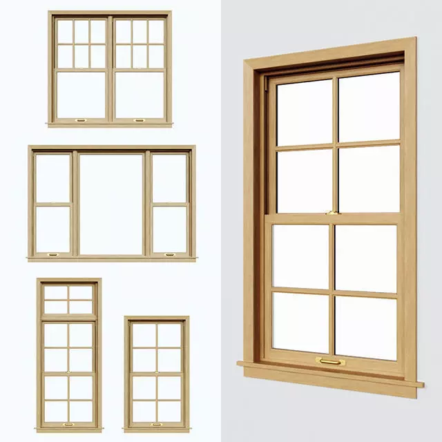 Double Hung-Sliding Sash Windows 3D model_0