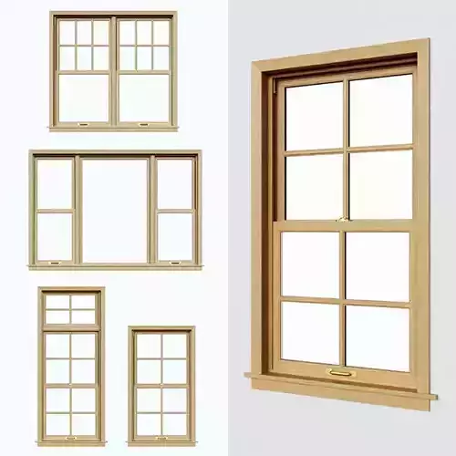 Double Hung-Sliding Sash Windows 3D model