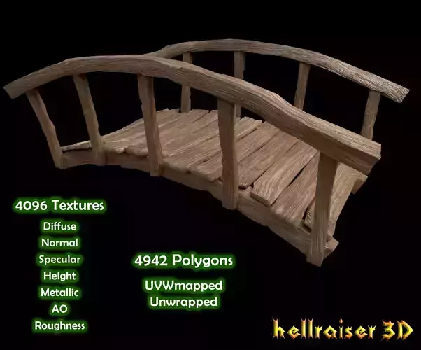 Wooden Bridge - PBR - Textured