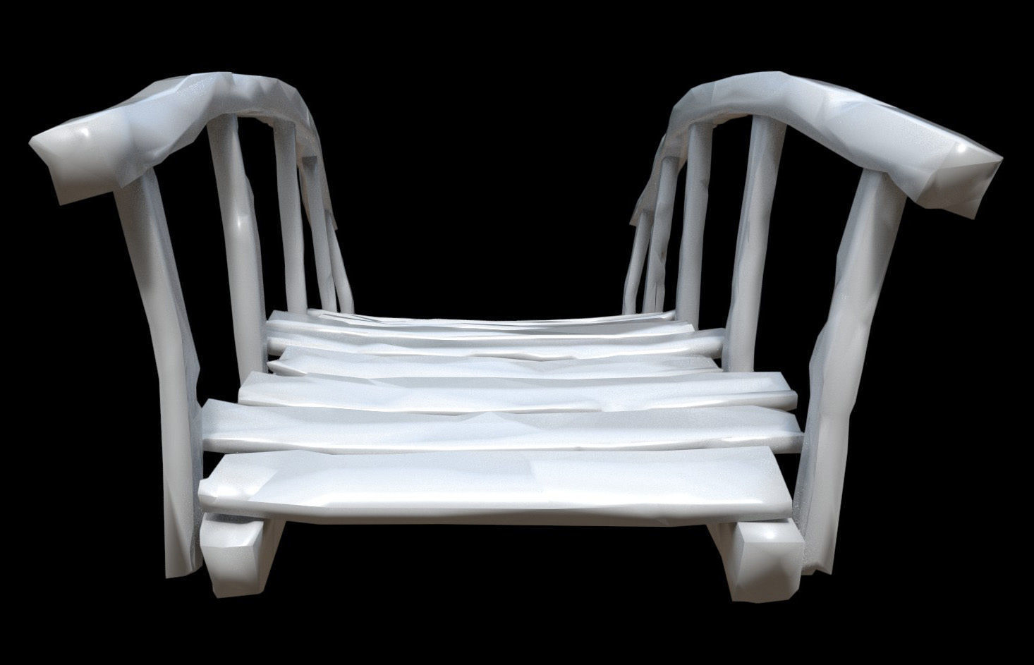 Wooden Bridge Low-poly 3D model_3