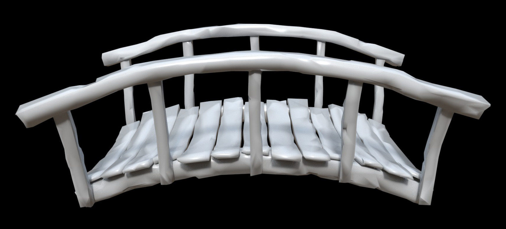 Wooden Bridge Low-poly 3D model_4