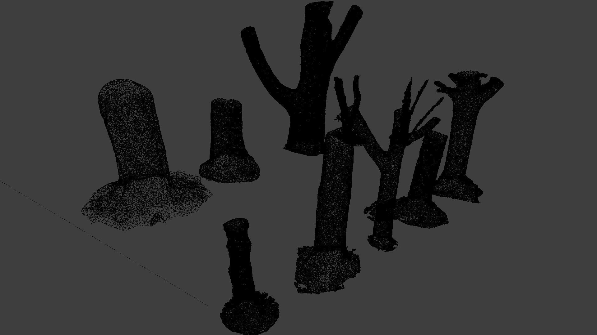 10 Photo Scanned Tree Trunks 3D model_4