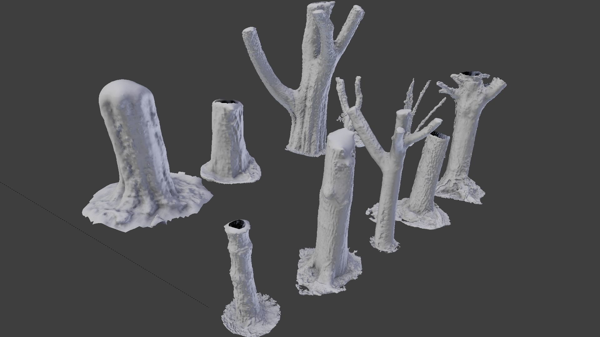 10 Photo Scanned Tree Trunks 3D model_5