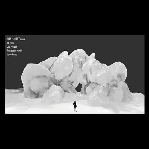 Ice Cave Low-poly 3D model