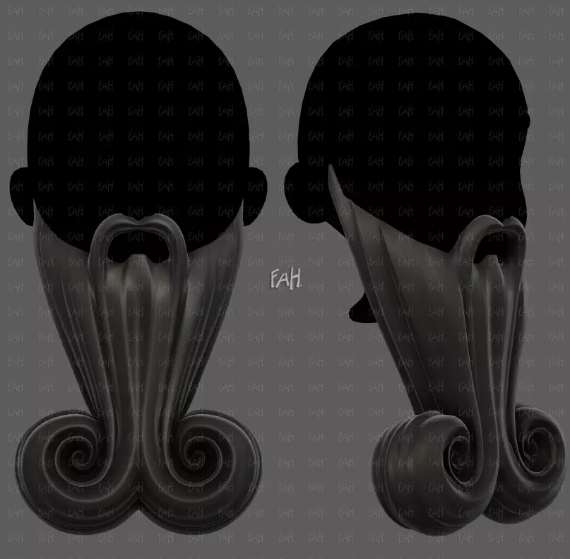 Beard V73 Low-poly 3D model