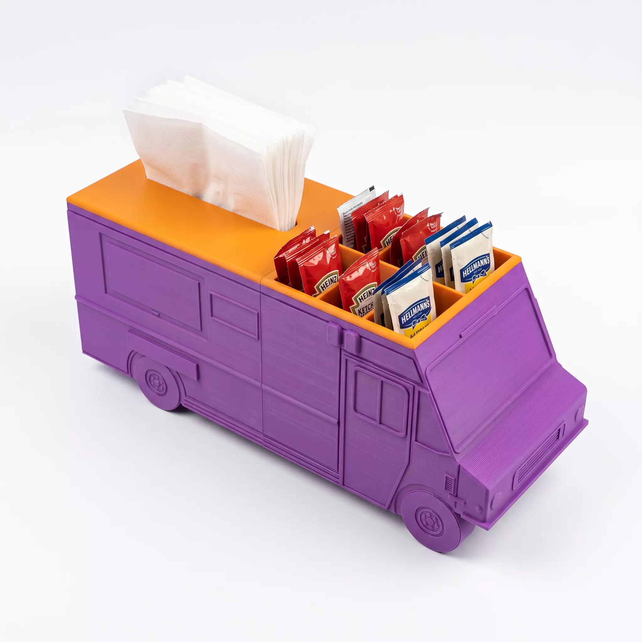 Food Truck Tissue Box and Condiment Holder 3D print model