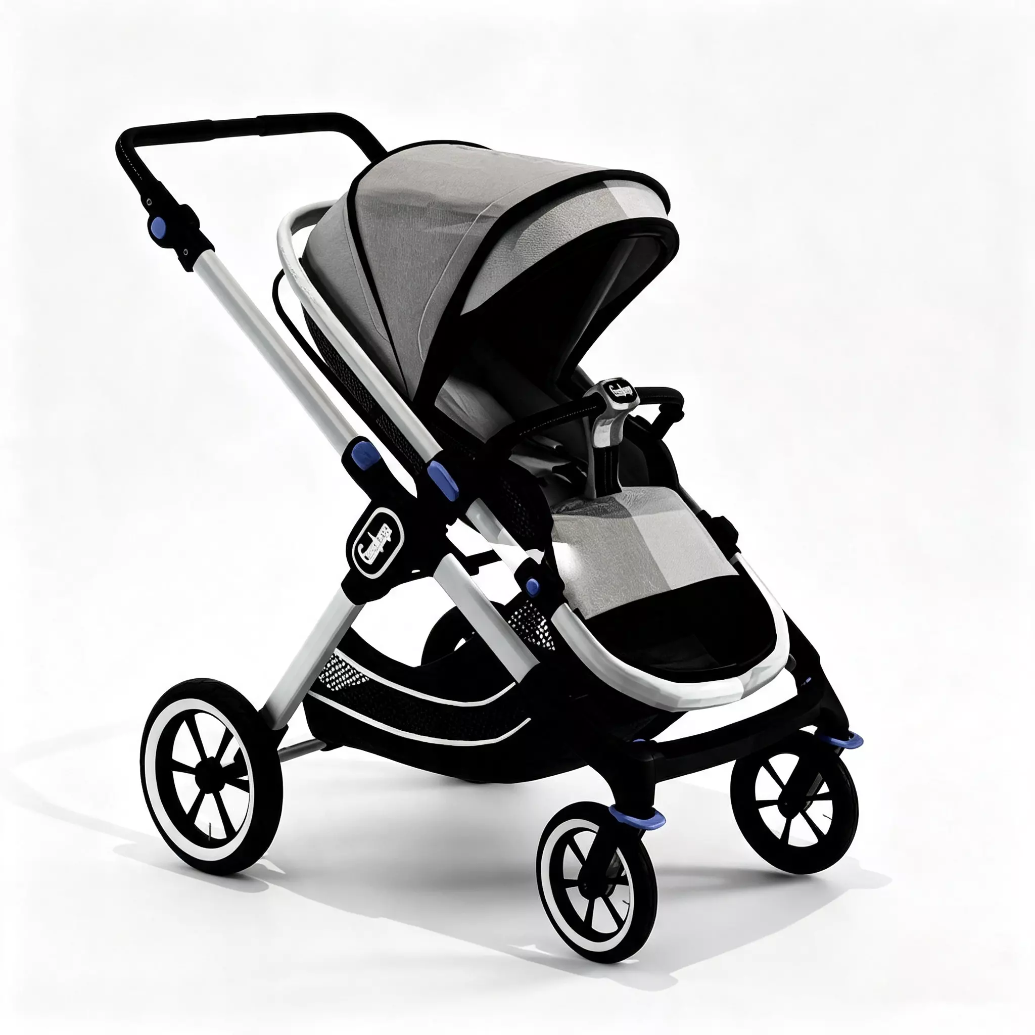 Foldable Walking Baby Stroller light gray 3D model